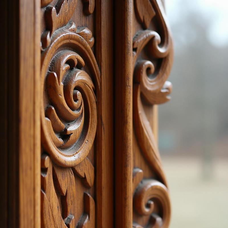 mẫu phào chỉ cửa sổ gỗ tự nhiên cao cấp chạm khắc hoa văn tinh tế