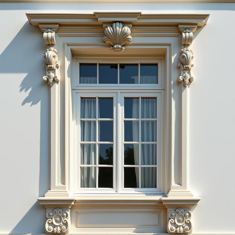 mẫu phào chỉ cửa sổ thạch cao hoa tiết tân cổ điển sang trọng