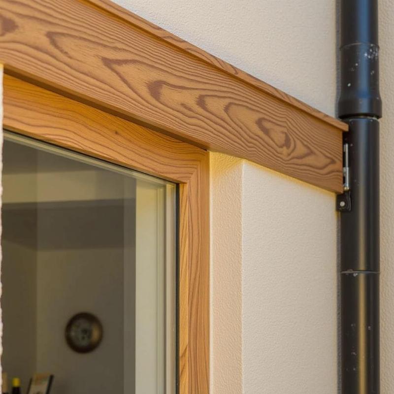 Mẫu phào chỉ mặt tiền nhà ống gỗ tự nhiên với vân gỗ sồi sang trọng và độc đáo