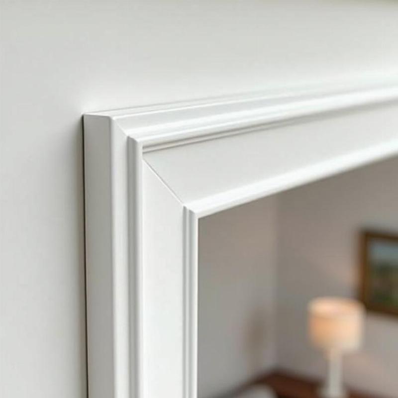 Mẫu phào chỉ nhựa PS màu trắng trang trí tường phòng khách phong cách hiện đại