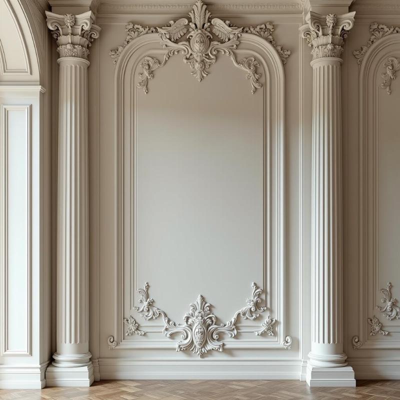 Mẫu phào chỉ PS cổ điển cho biệt thự kiểu Pháp tráng lệ