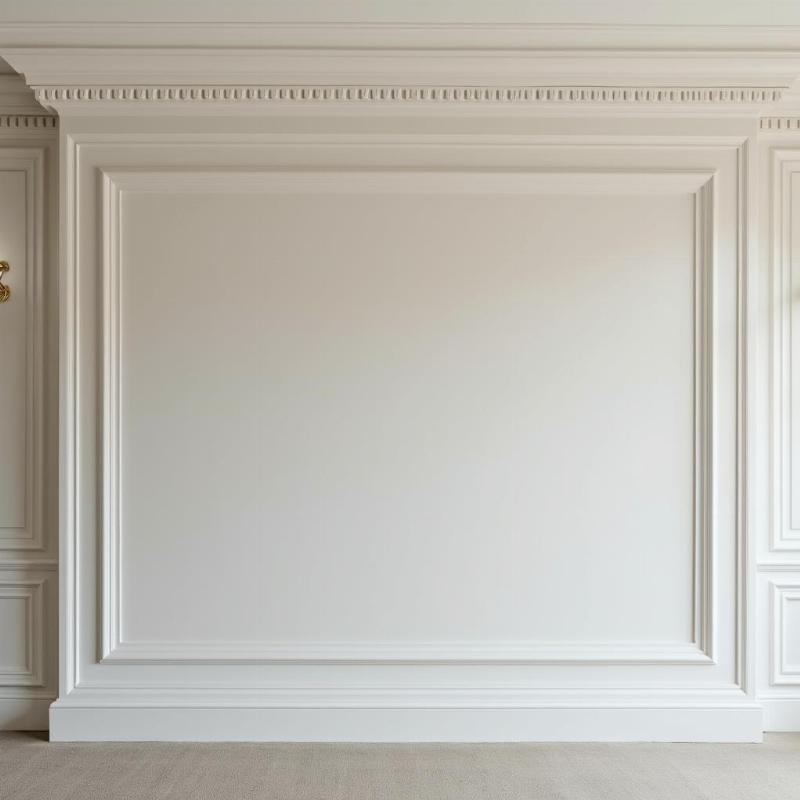 Mẫu phào chỉ thạch cao tân cổ điển với đường nét mềm mại, phù hợp với không gian phòng ngủ