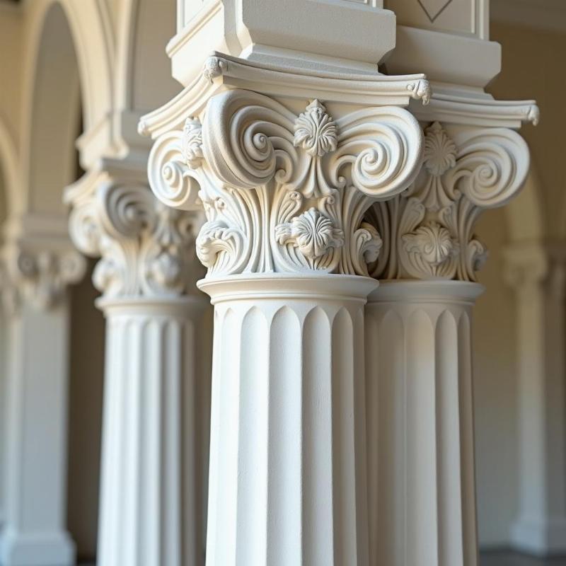 mẫu phào chỉ trụ cổng thạch cao phong cách cổ điển sang trọng