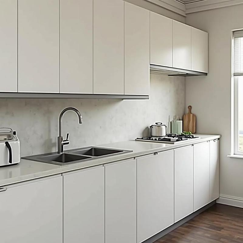 Phào chỉ nhôm ốp tủ bếp trên và dưới, tăng tính thẩm mỹ